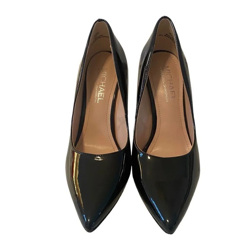 Michael by Michael Shannon Ryleigh Black Patent Leather Pointed Toe Stilettos